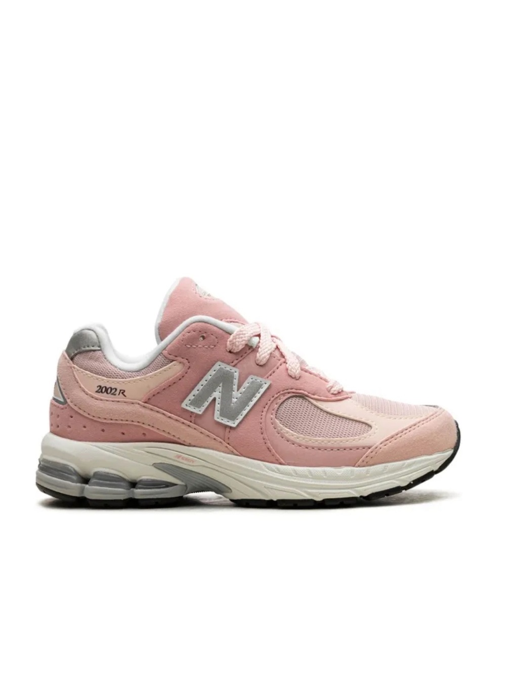 New Balance 2002R Kids size 1 little Girl Pink and Silver 2002R Running Sneaker